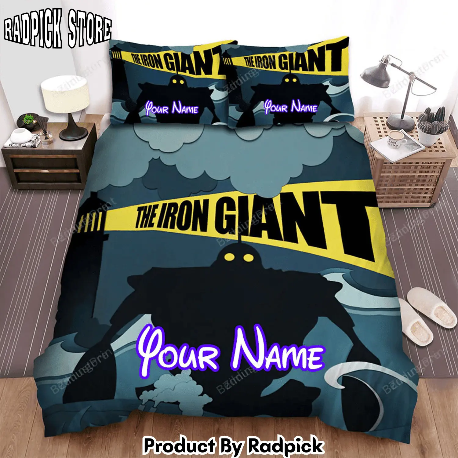 Radpick the iron giant painting movie poster bed sheets duvet cover personalized name bedding sets rp3271192